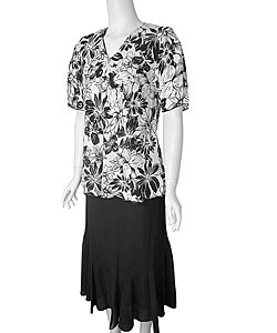 Adi Future Collection 2-piece Black Skirt Suit Set