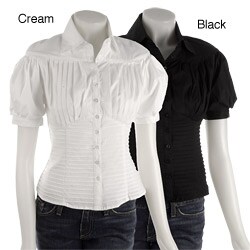 Gigi Florence Women's Woven Pleated Top