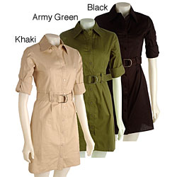 Essentials by A.B.S Women's Belted Shirtdress