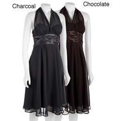 Connected Apparel Women's Sleeveless Halter Dress