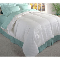 Damask Stripe 600tc Siberian White Down Comforter