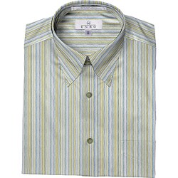 Enro Men's Non-iron Long-sleeve Striped Sport Shirt