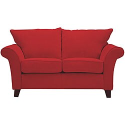 Provence Crimson Red Flared Arm Loveseat