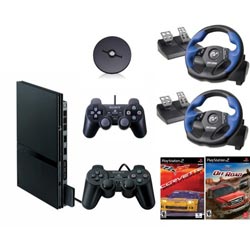 Playstation 2 Racing Bundle - PS2 Wheels and more!