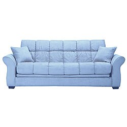 Hollywood Jazz Sky Blue Microfiber Futon Sofa Bed