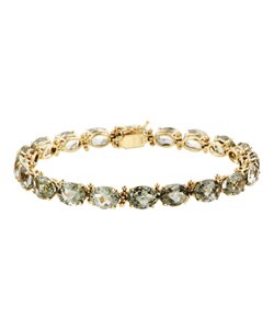 10k Yellow Gold Green Amethyst Bracelet