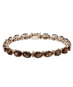 10k White Gold Smokey Quartz Bracelet
