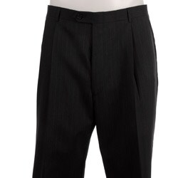 Palm Beach Men's Charcoal and Blue Stripe Wool Slacks