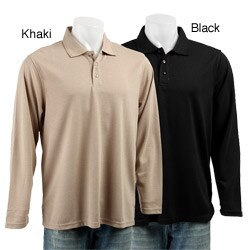 Oleg Cassini Men's Silk/ Cotton Ottoman Knit Polo Shirt