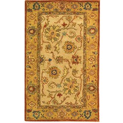 Hand-spun Antique Ivory/ Gold Wool Rug (3' x 5')