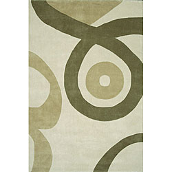 Hand-tufted Beige Cosmos Wool Rug (2' x 7'6)