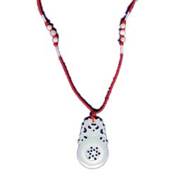 Hand Carved Jade Wheel of Fire Pendant (China)