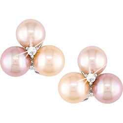 10k Gold Multi-colored Freshwater Pearl Earrings (6 mm)
