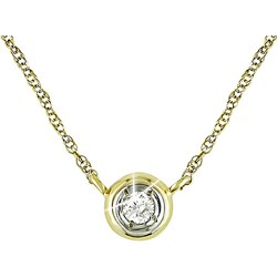 10k Yellow Gold 1/10ct TDW Diamond Necklace