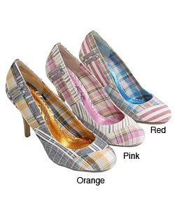 Naughty Monkey Little Jeanie Plaid Patchwork Pumps