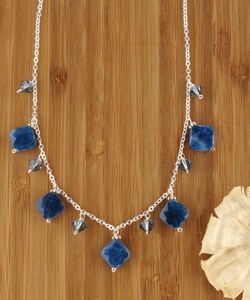 Sterling Silver Blue Apatite 'Still Waters' Necklace (USA)