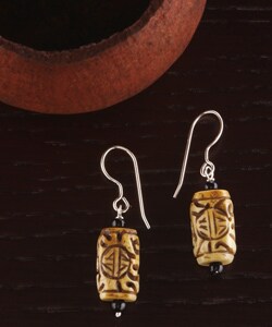 Carved Long Tube Earrings (USA)