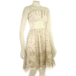 Adrianna Papell Women's Glittered Tulle Dress
