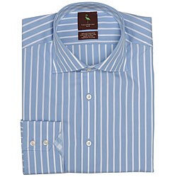 Tailorbyrd Men's Blue/ White Stripe Long-sleeve Shirt
