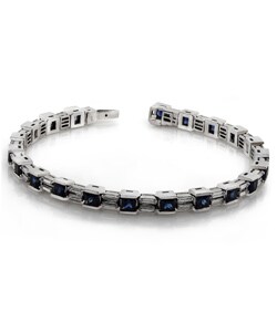 18k Gold 2 5/8ct TDW Diamond Sapphire Bracelet (G-H, VS)