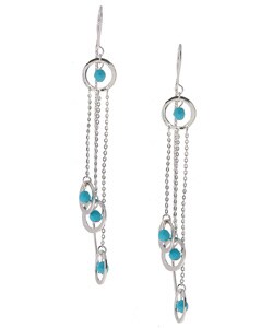 Sterling Silver Bead and Disc Thread Earrings
