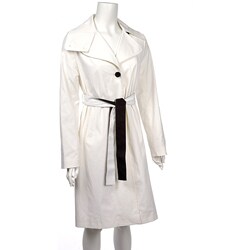 DKNY Women's Trench Coat with Two-tone Belt