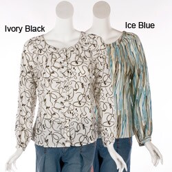Ninety Women's Modern Print Missy Blouse