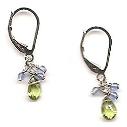 Semi-Precious Leverback Drop Earrings (Dominican Republic)