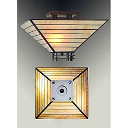 Tiffany-style Art Glass Mission Ceiling Lamp