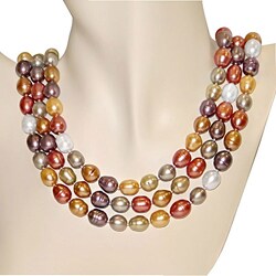 Freshwater Multicolor Rice Pearl Necklace (9 mm)