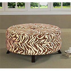 Uptown Brown Zebra Print Ottoman