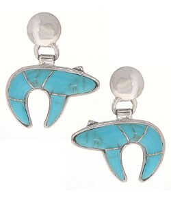 Sterling Silver and Turquoise Bear Dangle Earrings