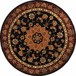 Handmade Black Wool/ Silk Tabriz Rug (4')