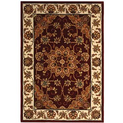 Handmade Traditions Wool and Silk Tabriz Red Rug (4' x 6')