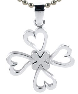 Stainless Steel Heart Clover Necklace