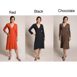 Spooney Side-tie Knee-length Wrap Dress