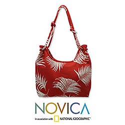 'Crimson Dance' Handmade Cotton Bag (Thailand)