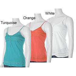 DoBe Women's Spaghetti Strap Lace Accent Top
