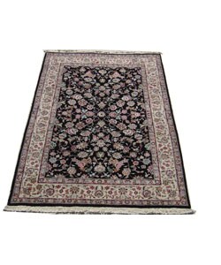 Tabriz Hand-knotted Black/ Black Rug - 5'6 x7'6 (Iran)
