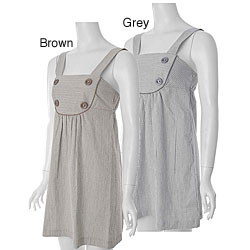 Solemio Women's Striped Four-button Babydoll Jumper