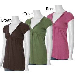 Self Esteem Women's V-neck Cap Sleeve Shirt