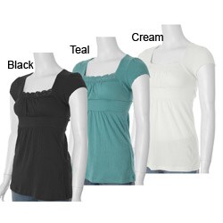 Self Esteem Women's Square Neck Cap Sleeve Shirt