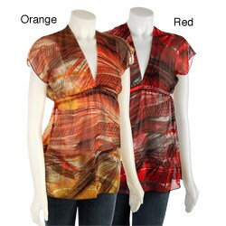 Renee C Women's Abstract Print Short-sleeve Shirt