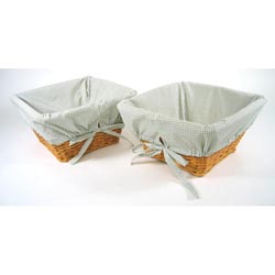 Honey Basket Set with Sage Gingham Liners
