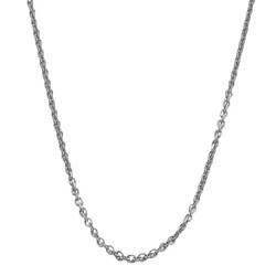 10k White Gold 18-inch Diamond Cut Cable Chain