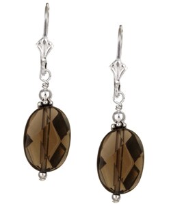 Charming Life Sterling Silver Smokey Quartz Drop Earrings