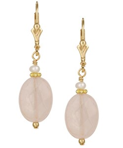 14k Goldfill Rose Quartz Drop Earrings