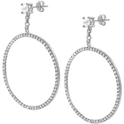 Sterling Silver CZ Circle Earrings