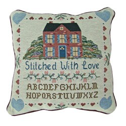 Stitched With Love Tapestry Pillows (Set of 2).