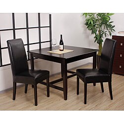 Leather Dining Chairs Black (Set of 2)